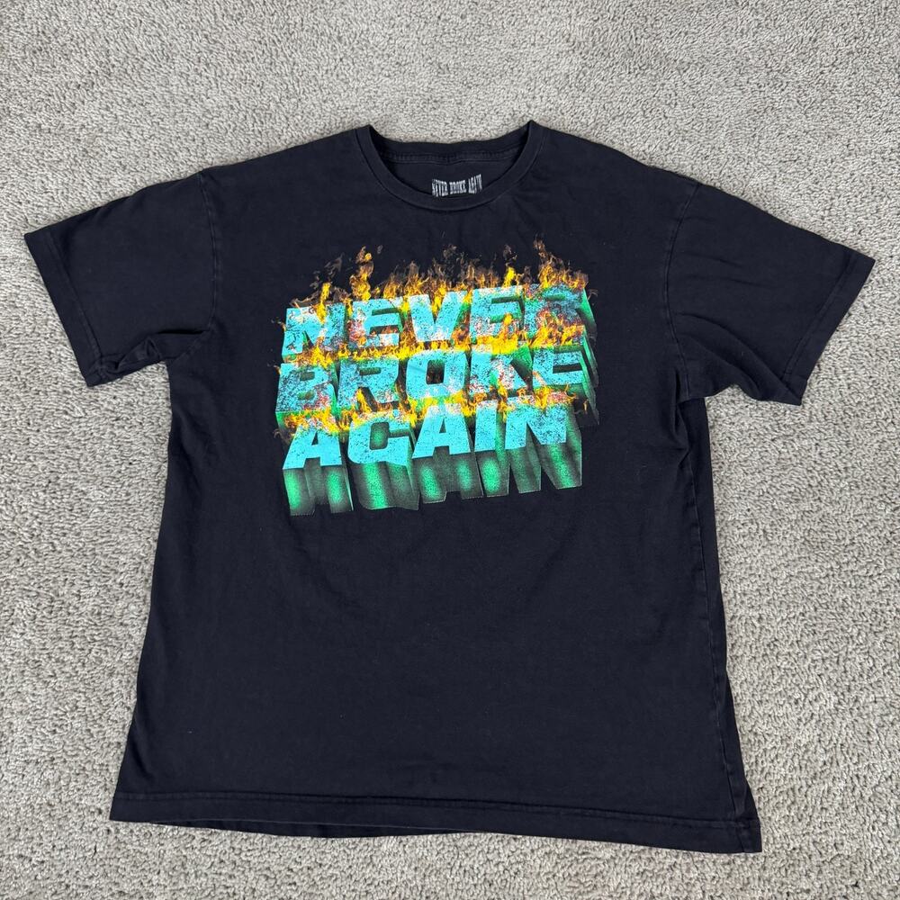 NBA Young Boy Never Broke Again Shirt Mens L Black Rap Tee Hip Hop Short Sleeve